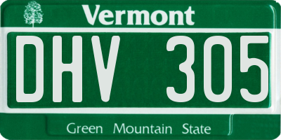 VT license plate DHV305