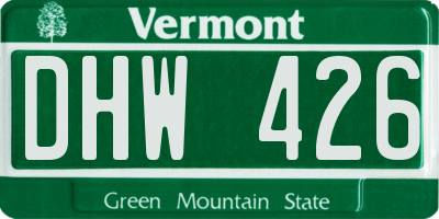 VT license plate DHW426