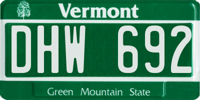 VT license plate DHW692