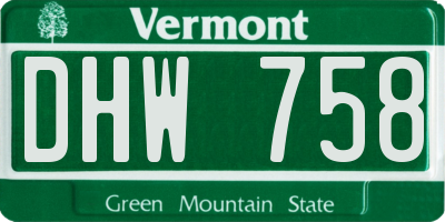 VT license plate DHW758