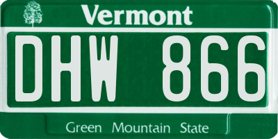 VT license plate DHW866