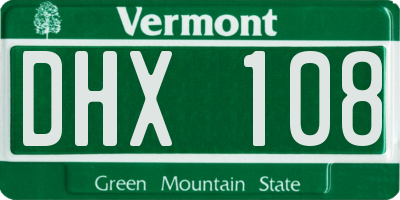 VT license plate DHX108