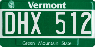 VT license plate DHX512