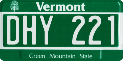 VT license plate DHY221