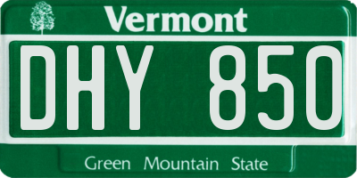 VT license plate DHY850