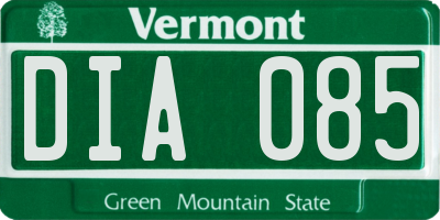 VT license plate DIA085