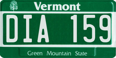 VT license plate DIA159