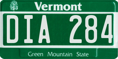 VT license plate DIA284