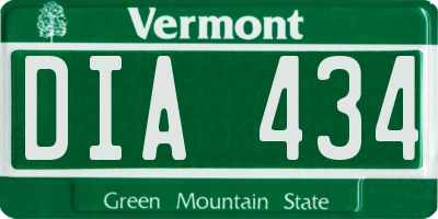 VT license plate DIA434