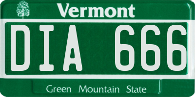 VT license plate DIA666