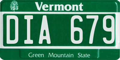 VT license plate DIA679