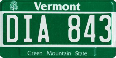 VT license plate DIA843