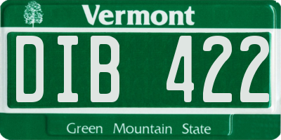 VT license plate DIB422