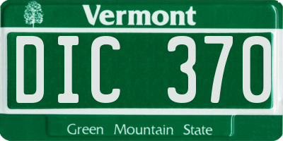 VT license plate DIC370