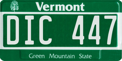 VT license plate DIC447