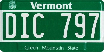 VT license plate DIC797