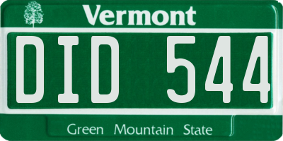 VT license plate DID544