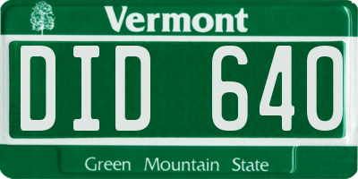 VT license plate DID640