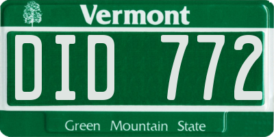 VT license plate DID772