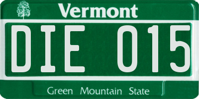 VT license plate DIE015
