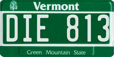 VT license plate DIE813