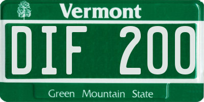 VT license plate DIF200