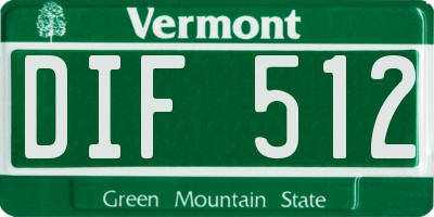 VT license plate DIF512
