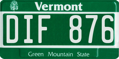 VT license plate DIF876