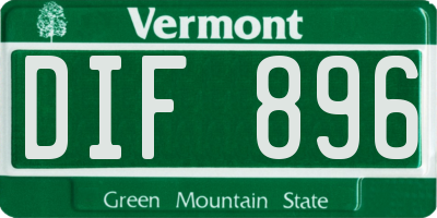 VT license plate DIF896