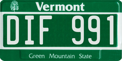 VT license plate DIF991