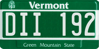VT license plate DII192