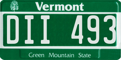 VT license plate DII493