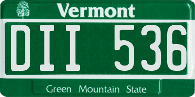 VT license plate DII536