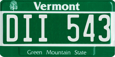 VT license plate DII543