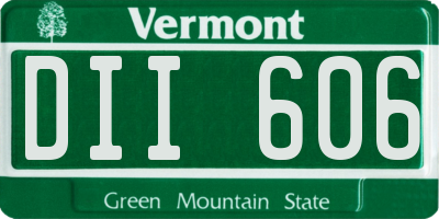 VT license plate DII606