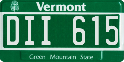 VT license plate DII615