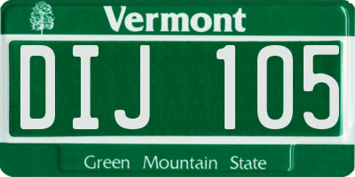 VT license plate DIJ105