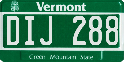 VT license plate DIJ288