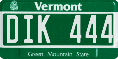 VT license plate DIK444