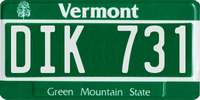 VT license plate DIK731