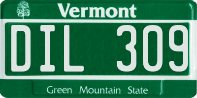 VT license plate DIL309