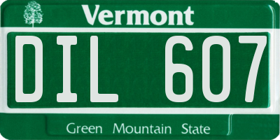 VT license plate DIL607