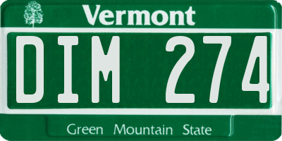 VT license plate DIM274