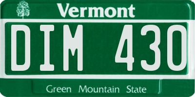 VT license plate DIM430