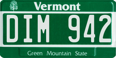 VT license plate DIM942