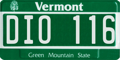 VT license plate DIO116