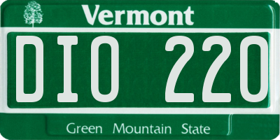 VT license plate DIO220