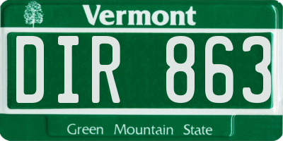 VT license plate DIR863