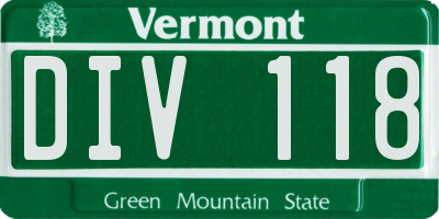 VT license plate DIV118