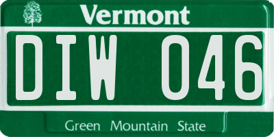 VT license plate DIW046